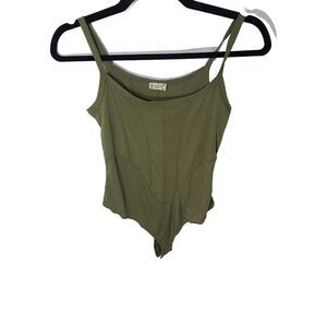 New Free People Intimately Women's Bodysuit Thong Size XS Green‎